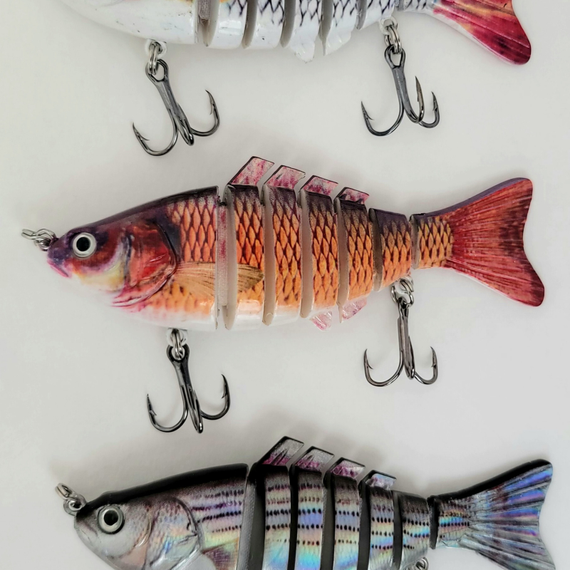 3-Pack of 7-Segment Lifelike Swimbait for Unbeatable Action in Freshwater & Saltwater